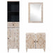 Set de mobilier pentru baie 3 pcs Alb Lemn de mango solid - WALTI WALTI
