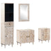 Set de mobilier pentru baie 4 pcs Alb Lemn de mango solid - WALTI WALTI