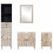 Set de mobilier pentru baie 4 pcs Alb Lemn de mango solid - WALTI WALTI