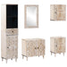 Set de mobilier pentru baie 5 pcs Alb Lemn de mango solid - WALTI WALTI