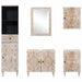 Set de mobilier pentru baie 5 pcs Alb Lemn de mango solid - WALTI WALTI