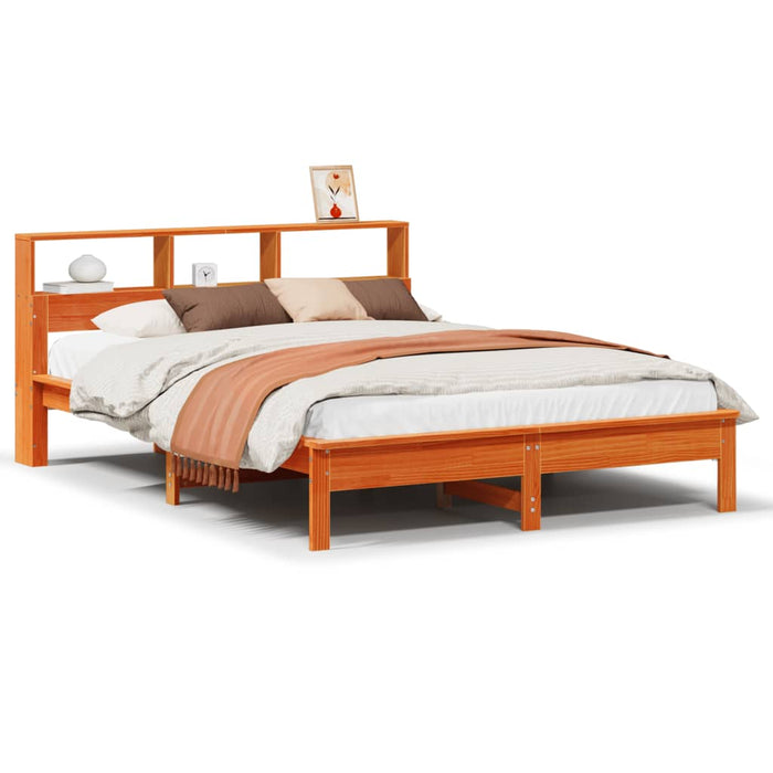 Cadru pat fără saltea, maro ceruit, 140x190 cm, lemn masiv pin - WALTI WALTI