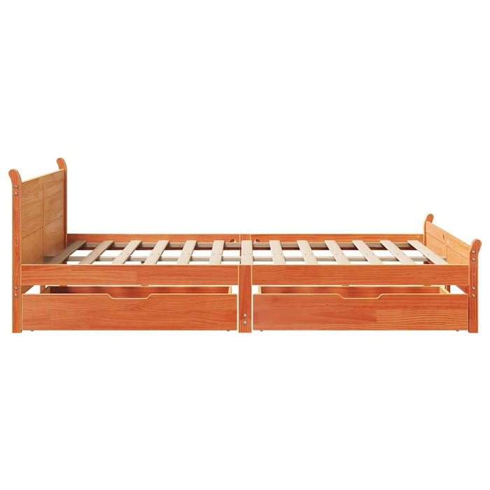 Cadru de pat fără saltea, maro ceruit 140x200 cm lemn masiv pin - WALTI WALTI