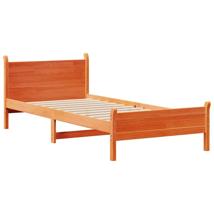 Cadru pat fără saltea, maro ceruit, 75x190 cm, lemn masiv pin - WALTI WALTI