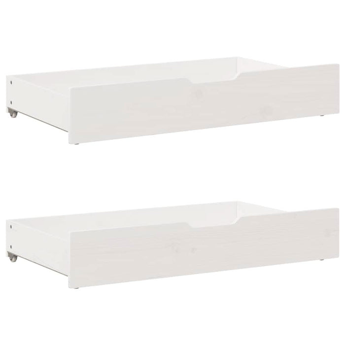 Pat cu bibliotecă fără saltea, alb, 90x200 cm, lemn masiv pin - WALTI WALTI
