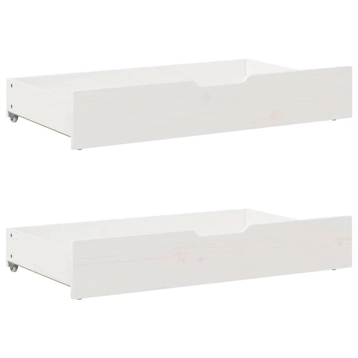 Pat cu bibliotecă fără saltea, alb, 135x190 cm, lemn masiv pin - WALTI WALTI