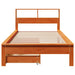 Pat bibliotecă fără saltea maro ceruit 90x190 cm lemn masiv pin - WALTI WALTI
