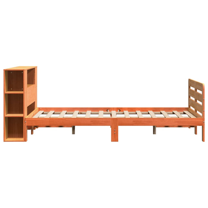 Cadru pat fără saltea, maro ceruit, 140x190 cm, lemn masiv pin - WALTI WALTI