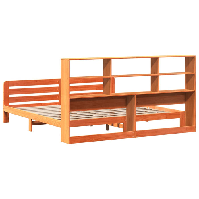 Cadru de pat fără saltea, maro ceruit 200x200 cm lemn masiv pin - WALTI WALTI