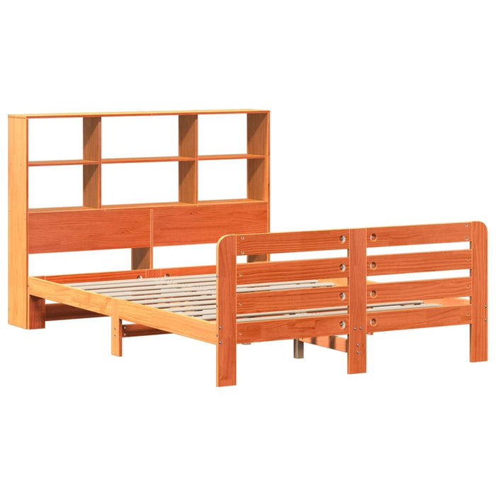 Cadru pat fără saltea, maro ceruit, 140x190 cm, lemn masiv pin - WALTI WALTI