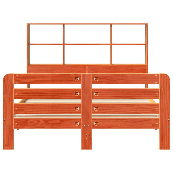 Cadru pat fără saltea, maro ceruit, 140x190 cm, lemn masiv pin - WALTI WALTI
