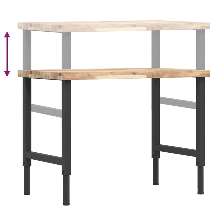 Banc lucru 100x60x(73-99,5) cm lemn masiv acacia dreptunghiular - WALTI WALTI