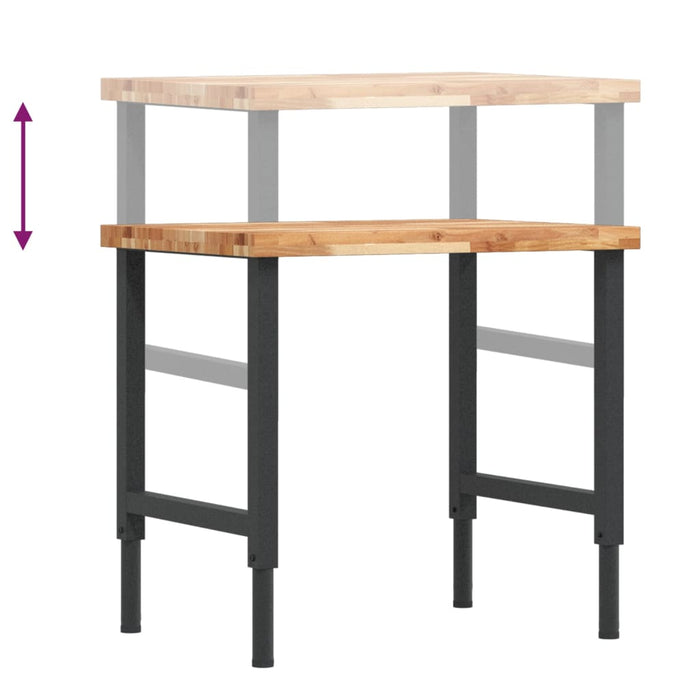 Banc lucru 80x60x(73-99,5) cm lemn masiv acacia dreptunghiular - WALTI WALTI