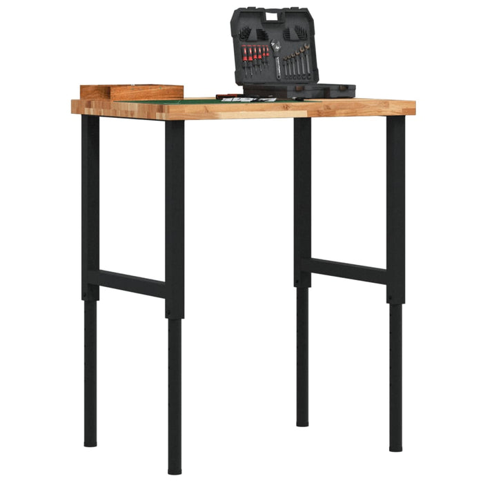 Banc lucru 80x60x(73-99,5) cm lemn masiv acacia dreptunghiular - WALTI WALTI