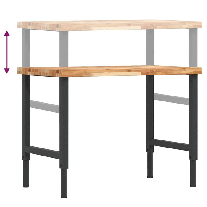 Banc lucru 100x60x(73-99,5) cm lemn masiv acacia dreptunghiular - WALTI WALTI