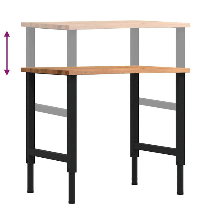 Banc lucru maro 80x60x(71,5-98) cm lemn masiv stejar WALTI