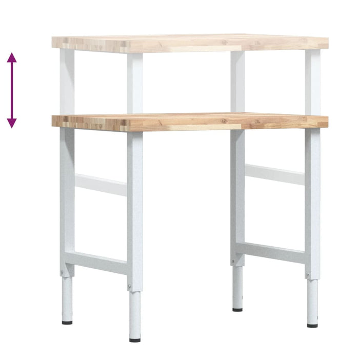 Banc lucru 80x60x(73-99,5) cm lemn masiv acacia dreptunghiular - WALTI WALTI