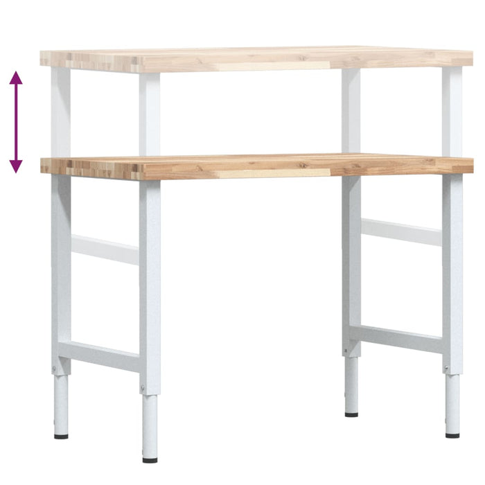 Banc lucru 100x60x(73-99,5) cm lemn masiv acacia dreptunghiular - WALTI WALTI