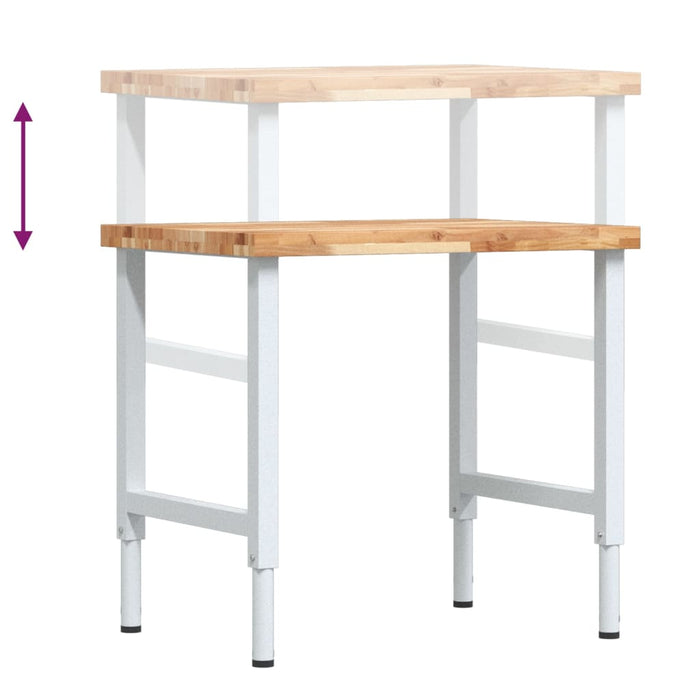 Banc lucru 80x60x(73-99,5) cm lemn masiv acacia dreptunghiular - WALTI WALTI