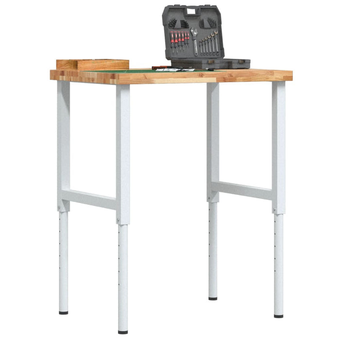 Banc lucru 80x60x(73-99,5) cm lemn masiv acacia dreptunghiular - WALTI WALTI