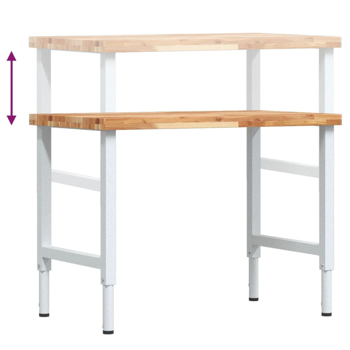Banc lucru 100x60x(73-99,5) cm lemn masiv acacia dreptunghiular - WALTI WALTI
