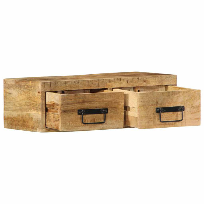 Dulap TV montat pe perete 60x30x19 cm, lemn masiv de mango brut WALTI
