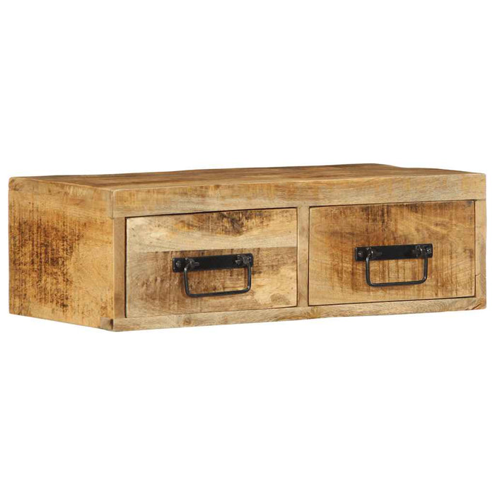 Dulap TV montat pe perete 60x30x19 cm, lemn masiv de mango brut WALTI