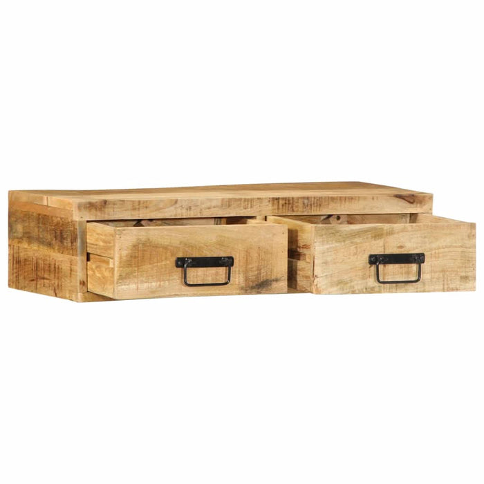 Dulap TV montat pe perete 80x30x19 cm, lemn masiv de mango brut WALTI