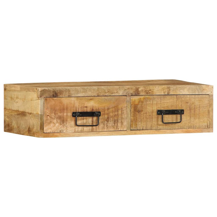 Dulap TV montat pe perete 80x30x19 cm, lemn masiv de mango brut WALTI