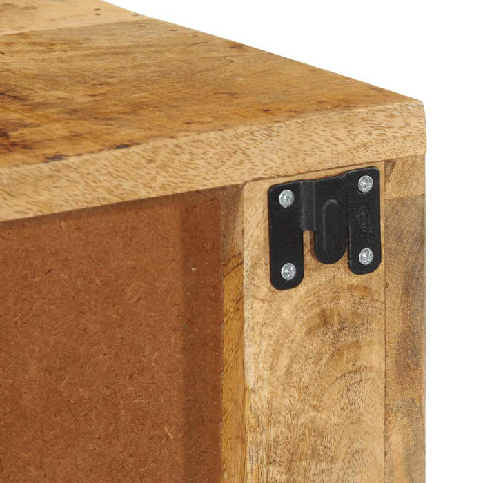 Dulap TV montat pe perete 80x30x19 cm, lemn masiv de mango brut WALTI
