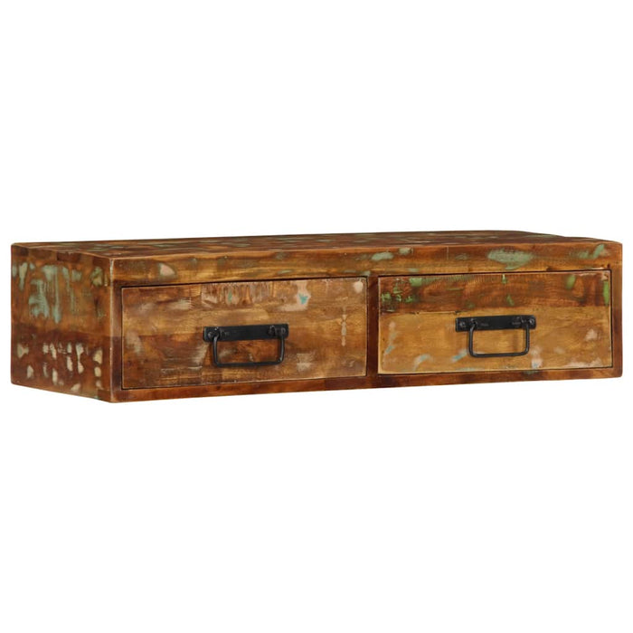 Dulap TV montat pe perete 80x30x19 cm, lemn masiv reciclat - WALTI WALTI
