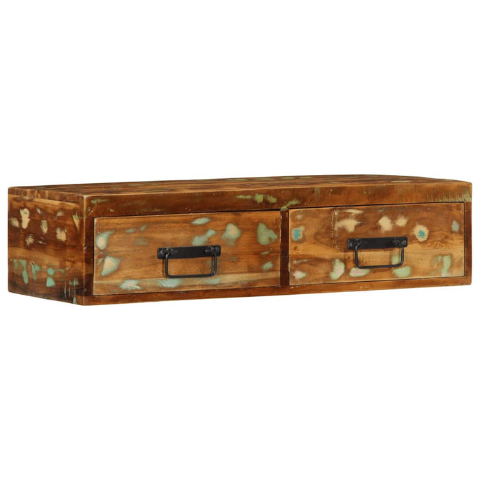Dulap TV montat pe perete 80x30x19 cm, lemn masiv reciclat - WALTI WALTI
