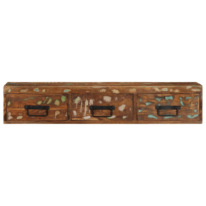 Dulap TV montat pe perete 100x30x19 cm, lemn masiv reciclat WALTI