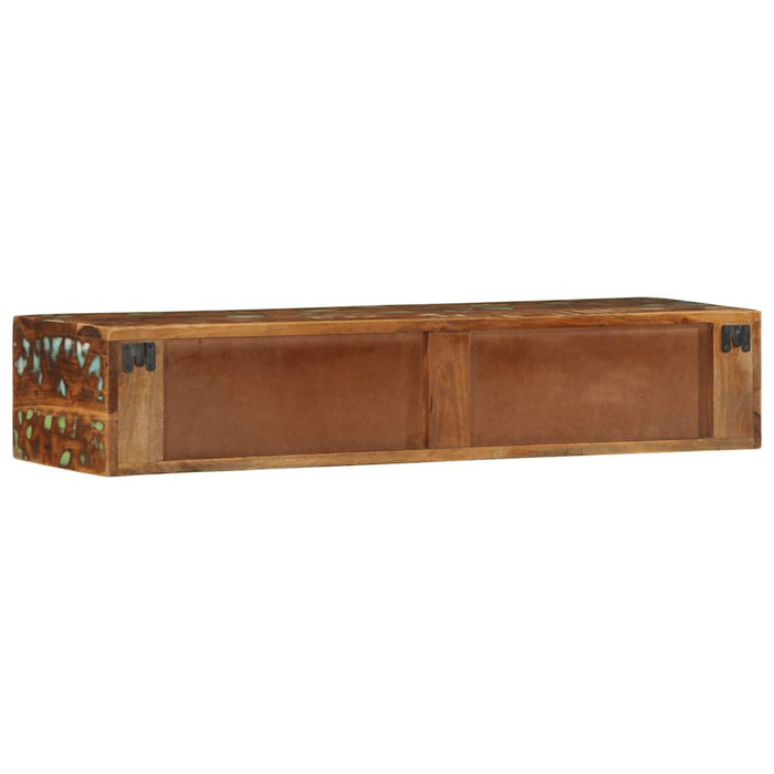 Dulap TV montat pe perete 100x30x19 cm, lemn masiv reciclat WALTI