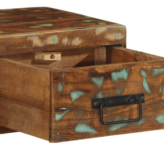 Dulap TV montat pe perete 100x30x19 cm, lemn masiv reciclat WALTI