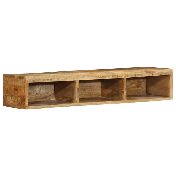 Dulap TV montat pe perete 100x30x19 cm lemn masiv de mango brut WALTI