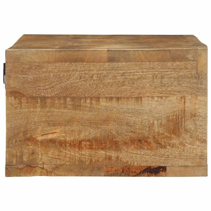 Dulap TV montat pe perete 100x30x19 cm lemn masiv de mango brut WALTI