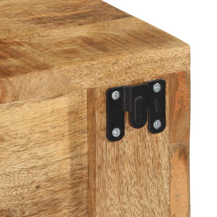 Dulap TV montat pe perete 100x30x19 cm lemn masiv de mango brut WALTI
