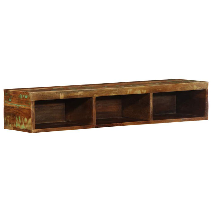Dulap TV montat pe perete 100x30x19 cm, lemn masiv reciclat WALTI