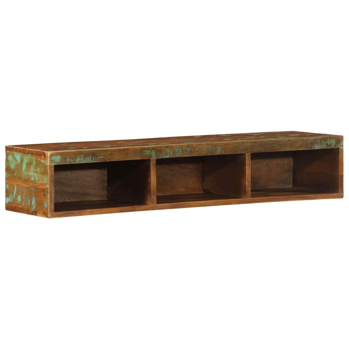 Dulap TV montat pe perete 100x30x19 cm, lemn masiv reciclat WALTI