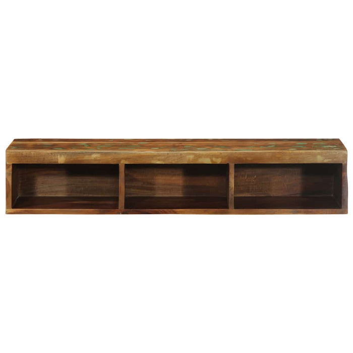Dulap TV montat pe perete 100x30x19 cm, lemn masiv reciclat WALTI
