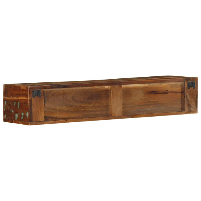 Dulap TV montat pe perete 100x30x19 cm, lemn masiv reciclat WALTI