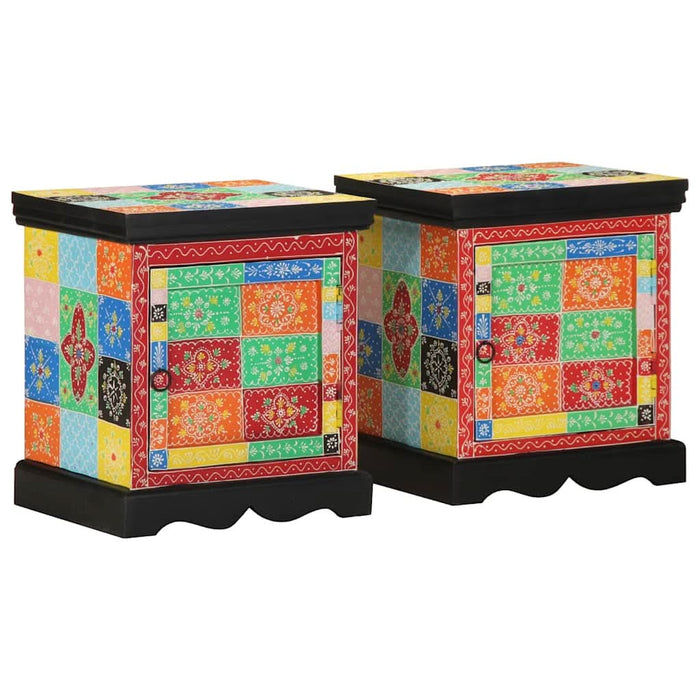 Noptiera 2 buc multicolor 40x35x45 cm lemn masiv de mango - WALTI WALTI