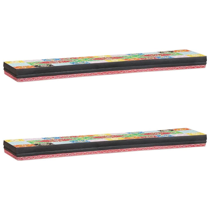 Rafturi de perete cu raft 2 pcs Multicolour 100 x 20 x 6 cm - WALTI WALTI