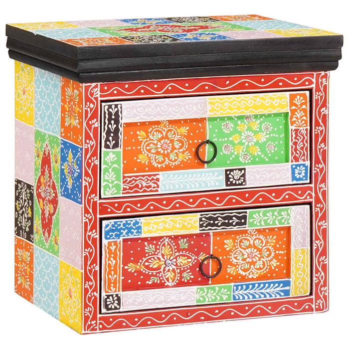 Dulap de noapte Multicolor 40 x 30 x 40 cm Lemn masiv vopsit - WALTI WALTI