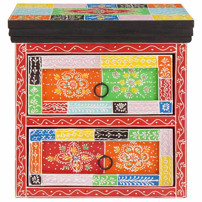 Dulap de noapte Multicolor 40 x 30 x 40 cm Lemn masiv vopsit - WALTI WALTI