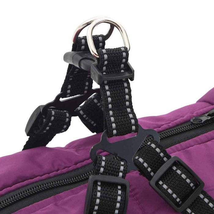 Haină câini cu ham impermeabilă reflectorizantă, violet, L48 WALTI