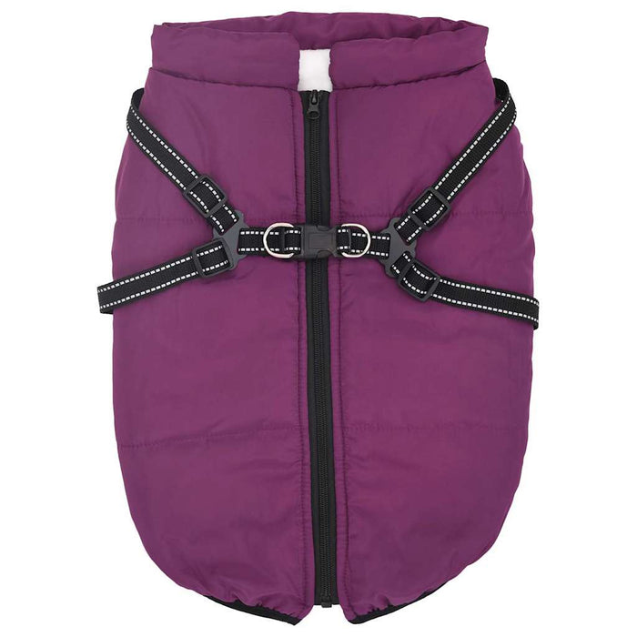 Haină câini cu ham impermeabilă reflectorizantă, violet, L52 WALTI