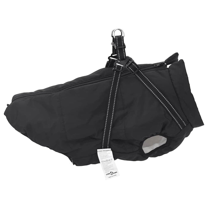 Haină câini cu ham impermeabilă reflectorizantă, negru, L48 - WALTI WALTI