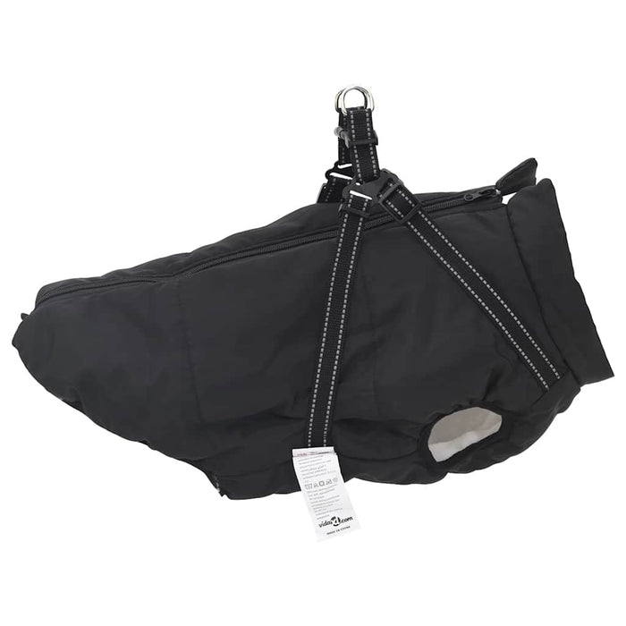 Haină câini cu ham impermeabilă reflectorizantă, negru, L52 - WALTI WALTI